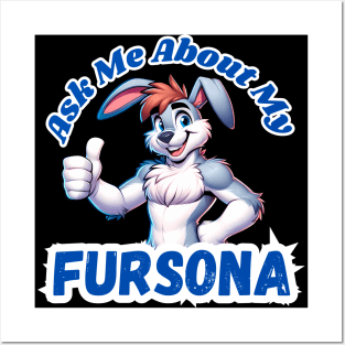 Ask Me About My Bunny Fursona Furry Art Posters and Art